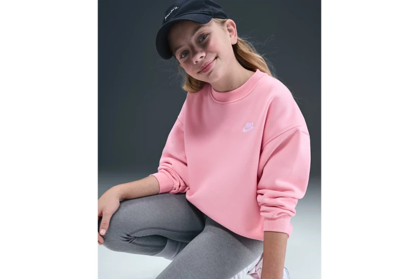 Nike Sportswear Club Fleece Παιδική Μακρυμάνικη Μπλούζα Ροζ