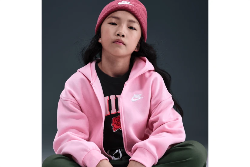 Nike Sportswear Club Fleece Παιδική Ζακέτα με Κουκούλα Ροζ