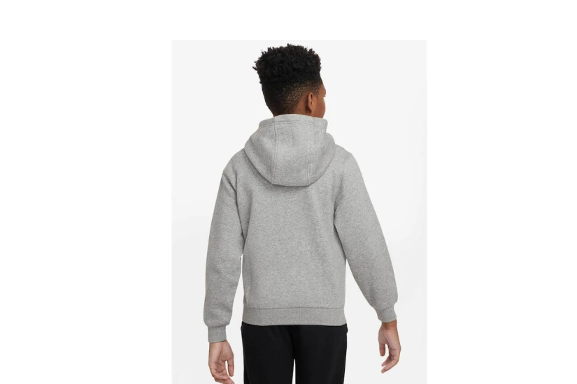 Nike Sportswear Club Fleece Παιδικό Φούτερ με Κουκούλα Γκρι Ανοιχτό