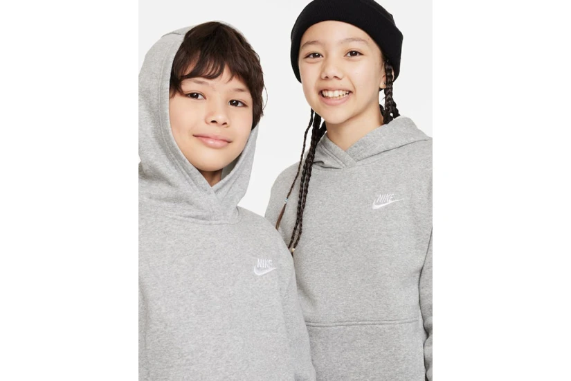 Nike Sportswear Club Fleece Παιδικό Φούτερ Με Κουκούλα Γκρι
