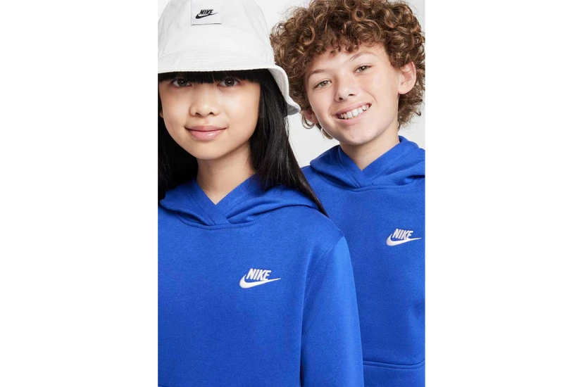 Nike Club Fleece Παιδικό Φούτερ Με Κουκούλα Ρουά