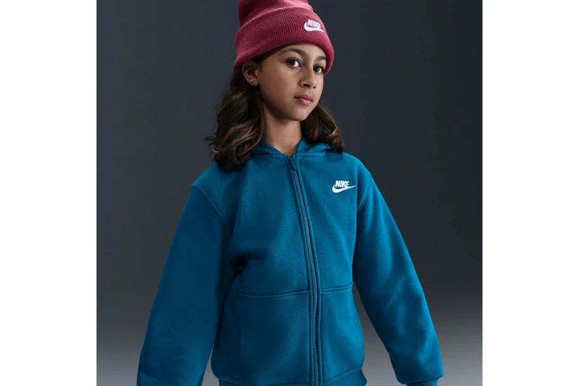 Nike Sportswear Club Fleece Παιδική Ζακέτα με Κουκούλα Μπλε