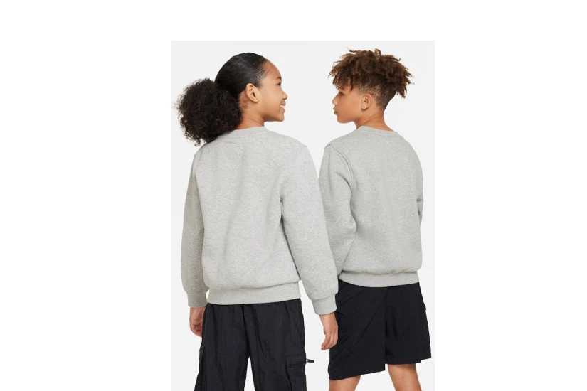Nike Sportswear Club Fleece Παιδική Μακρυμάνικη Μπλούζα Γκρι