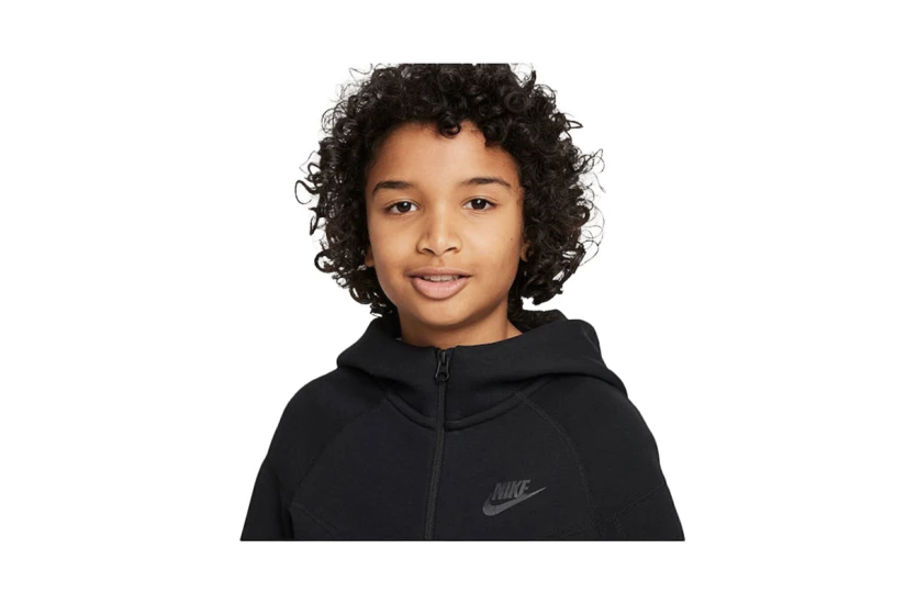 Nike Sportswear Tech Fleece Παιδική Ζακέτα με Κουκούλα Μαύρη