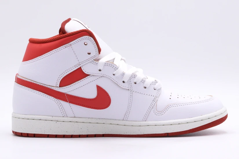 Jordan Air 1 Dune Red Mid Ανδρικά Sneakers Λευκά, Κόκκινα