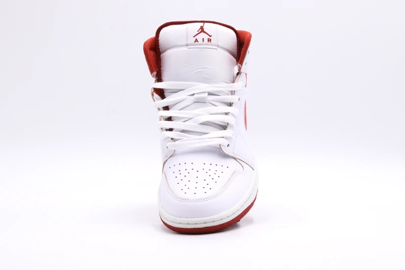 Jordan Air 1 Dune Red Mid Ανδρικά Sneakers Λευκά, Κόκκινα