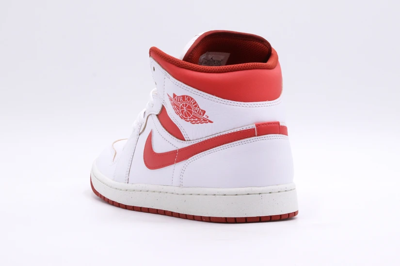 Jordan Air 1 Dune Red Mid Ανδρικά Sneakers Λευκά, Κόκκινα