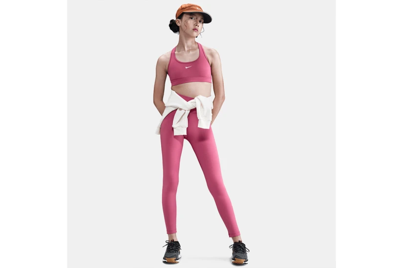 Nike Dri-FIT Swoosh Παιδικό Μπουστάκι Βυσσινί