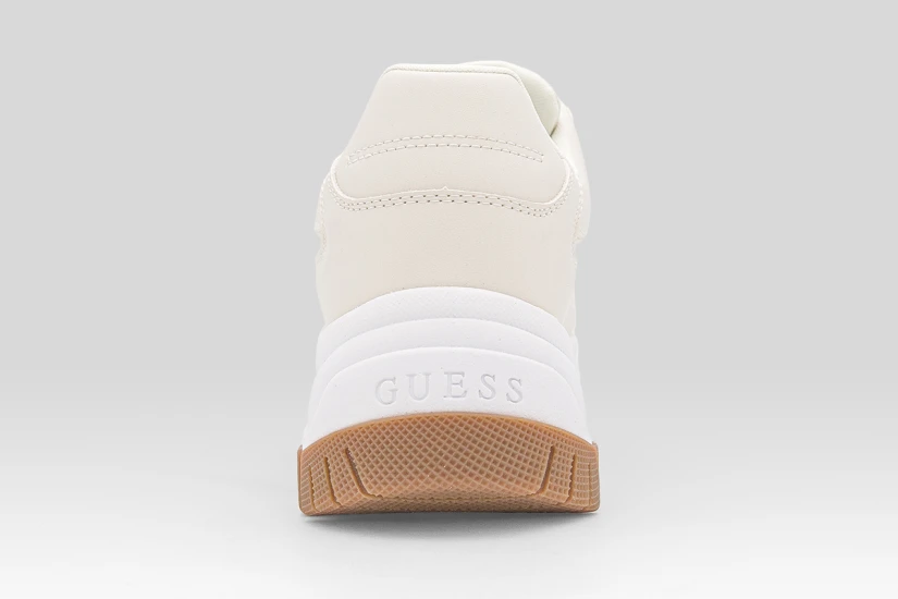 Guess Berrett 4G Logo Γυναικεία Sneakers Εκρού, Λευκά, Καφέ, Χρυσά