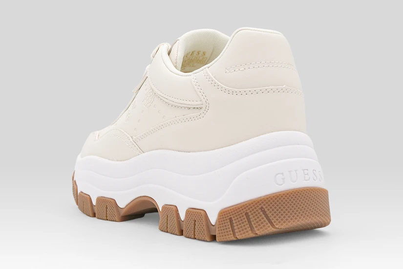 Guess Berrett 4G Logo Γυναικεία Sneakers Εκρού, Λευκά, Καφέ, Χρυσά
