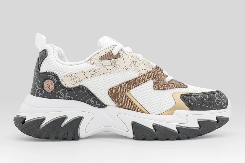 Guess Notiss Γυναικεία Sneakers Λευκά, Καφέ, Μαύρα