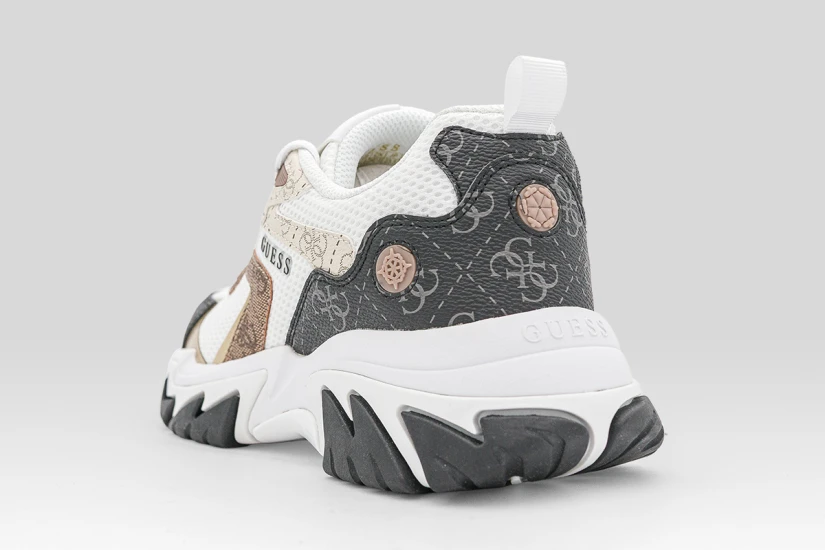 Guess Notiss Γυναικεία Sneakers Λευκά, Καφέ, Μαύρα