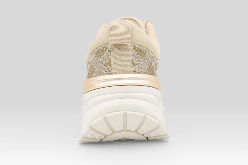 Guess Runit 4G Logo Γυναικεία Sneakers Χρυσά, Εκρού