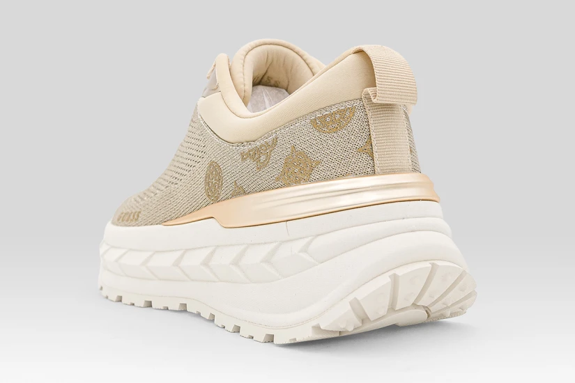 Guess Runit 4G Logo Γυναικεία Sneakers Χρυσά, Εκρού