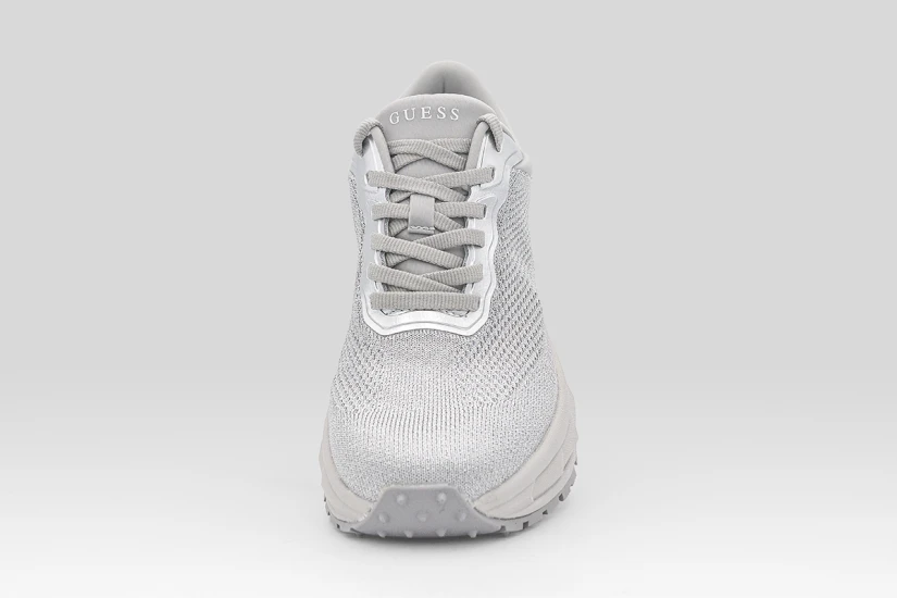 Guess Runit 4G Logo Γυναικεία Sneakers Ασημί, Γκρι