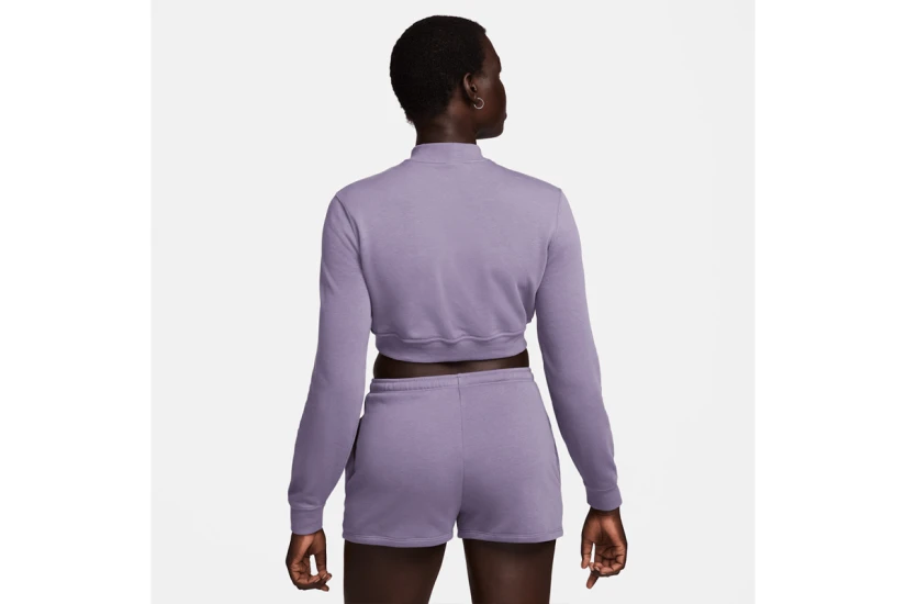 Nike Sportswear Chill Terry Γυναικείο Μακρυμάνικο Crop Top Μωβ