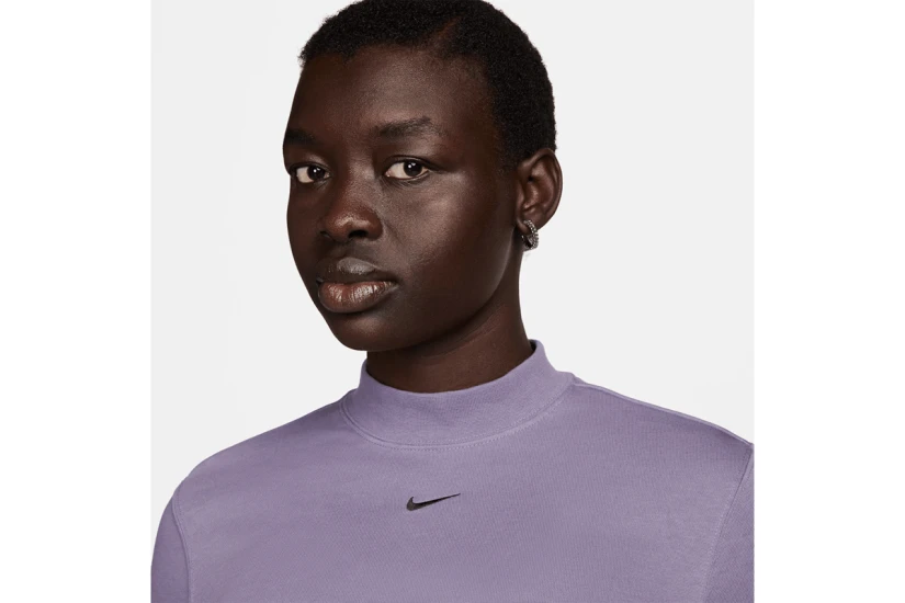 Nike Sportswear Chill Terry Γυναικείο Μακρυμάνικο Crop Top Μωβ