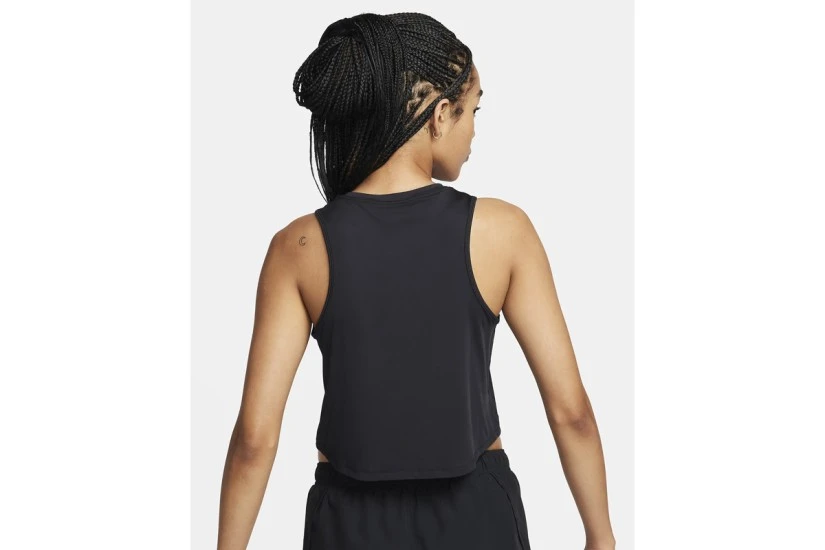 Nike One Classic Dri-FIT Γυναικεία Αμάνικη Crop Top Μπλούζα Μαύρη