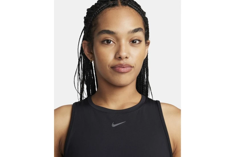 Nike One Classic Dri-FIT Γυναικεία Αμάνικη Crop Top Μπλούζα Μαύρη