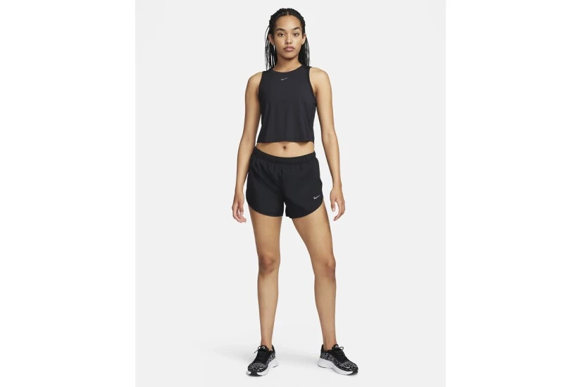 Nike One Classic Dri-FIT Γυναικεία Αμάνικη Crop Top Μπλούζα Μαύρη