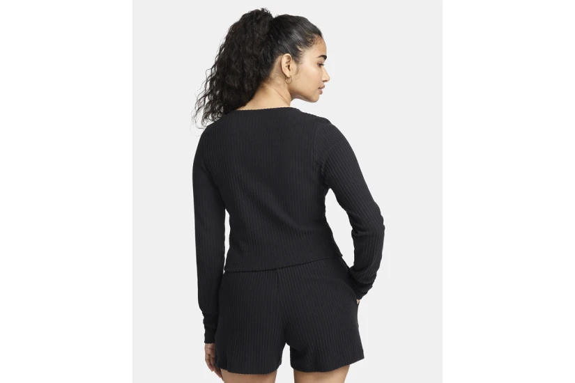 Nike Sportswear Chill Rib Γυναικεία Ζακέτα Μαύρη