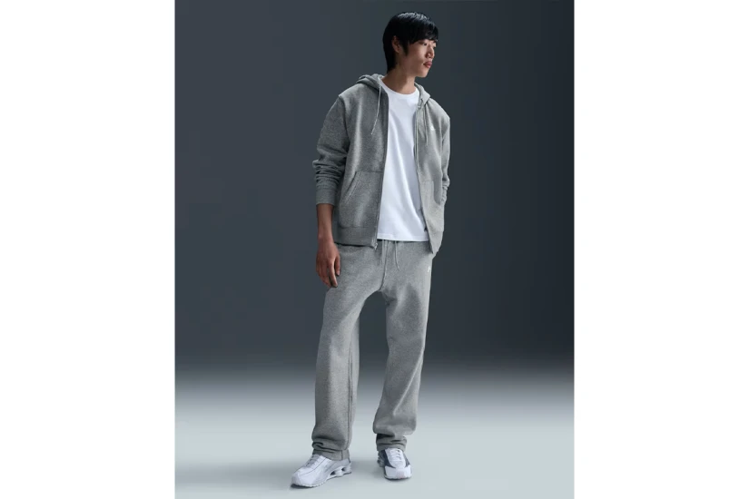 Nike Club Open-Hem Fleece Ανδρικό Παντελόνι Φόρμας Γκρι Ανοιχτό