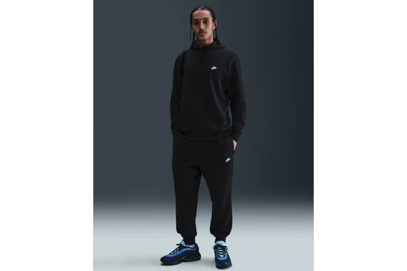 Nike Club Fleece Ανδρικό Φούτερ Με Κουκούλα Μαύρο