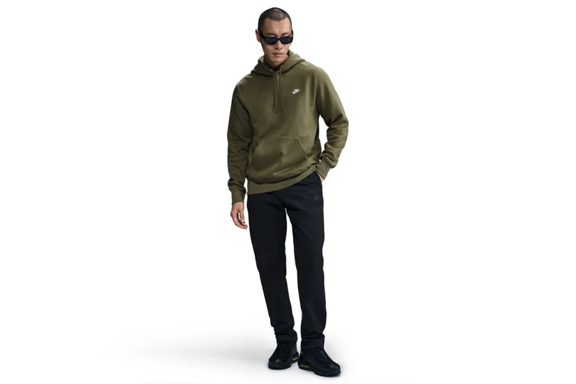 Nike Club Fleece Ανδρικό Φούτερ Με Κουκούλα Χακί