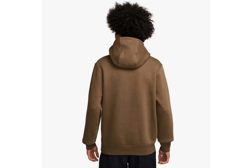 Nike Club Fleece Ανδρικό Φούτερ Με Κουκούλα Καφέ