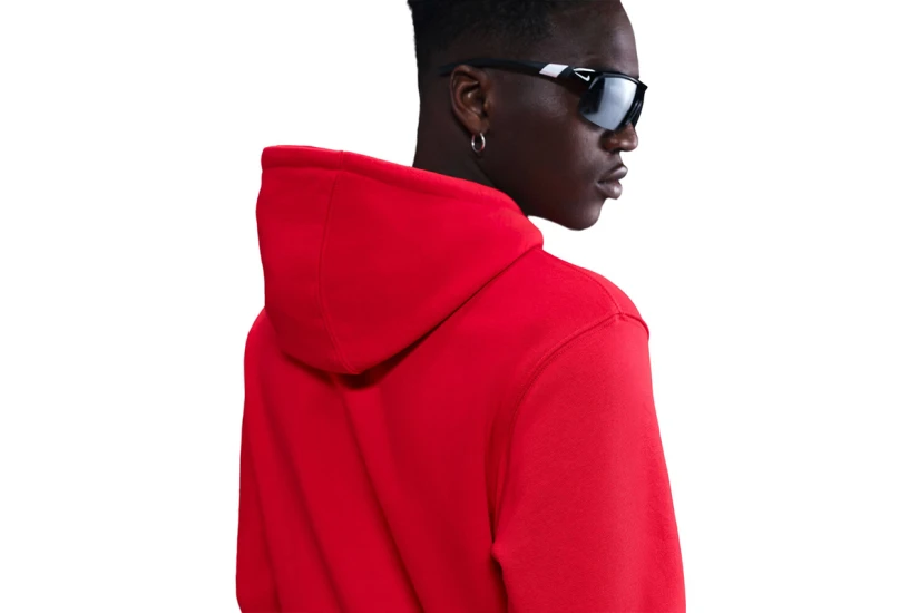 Nike Club Fleece Ανδρικό Φούτερ Με Κουκούλα Κόκκινο