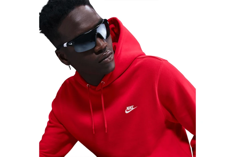 Nike Club Fleece Ανδρικό Φούτερ Με Κουκούλα Κόκκινο