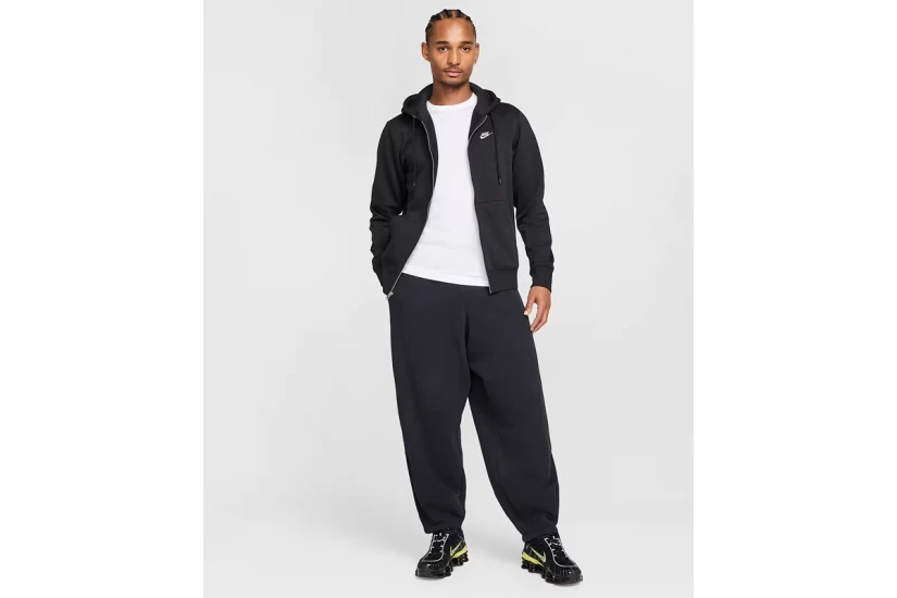 Nike Club Fleece Ανδρική Ζακέτα Με Κουκούλα Μαύρη