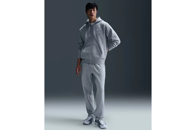 Nike Club Fleece Ανδρική Ζακέτα Με Κουκούλα Γκρι