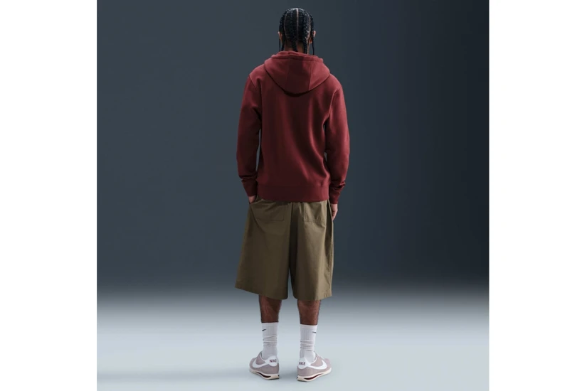 Nike Club Fleece Ανδρική Ζακέτα Με Κουκούλα Μπορντό