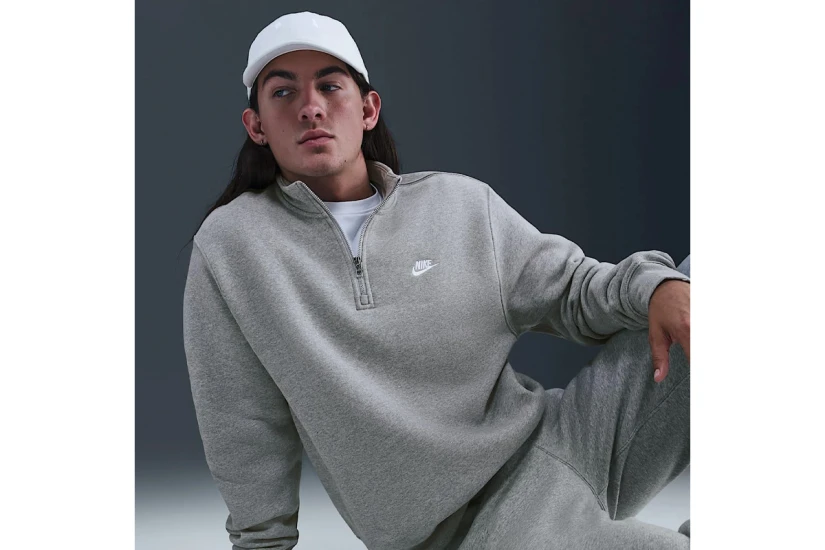 Nike Sportswear Club Fleece Ανδρική Μακρυμάνικη Μπλούζα Γκρι