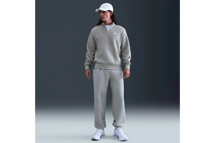 Nike Sportswear Club Fleece Ανδρική Μακρυμάνικη Μπλούζα Γκρι