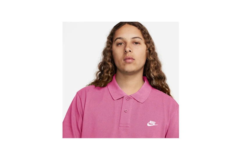 Nike Club Ανδρική Κοντομάνικη Polo Μπλούζα Ροζ