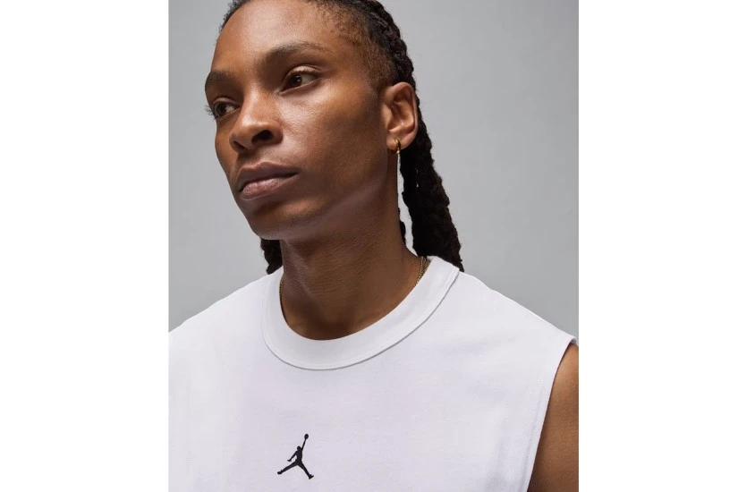 Jordan Sport Dri-FIT Ανδρική Αμάνικη Μπλούζα Λευκή