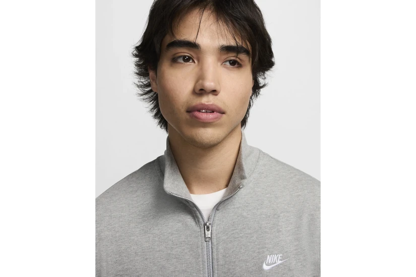 Nike Club Ανδρική Πλεκτή Ζακέτα Γκρι