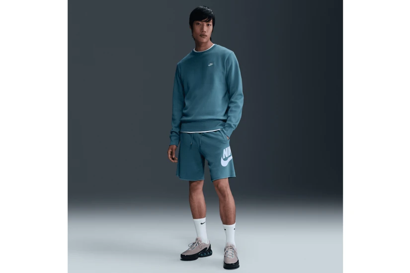 Nike Club Frech Terry Alumni Ανδρική Αθλητική Βερμούδα Άκουα, Λευκή