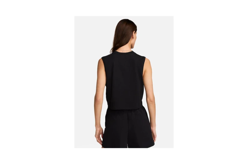 Nike Sportswear Club Γυναικεία Αμάνικη Crop Top Μπλούζα Μαύρη