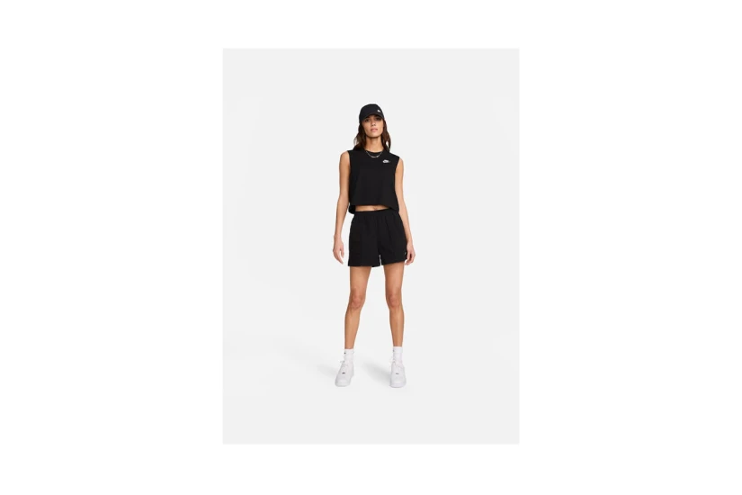 Nike Sportswear Club Γυναικεία Αμάνικη Crop Top Μπλούζα Μαύρη