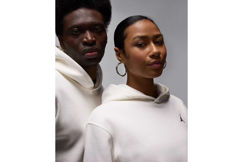 Jordan Brooklyn Fleece Ανδρικό Φούτερ με Κουκούλα Λευκό