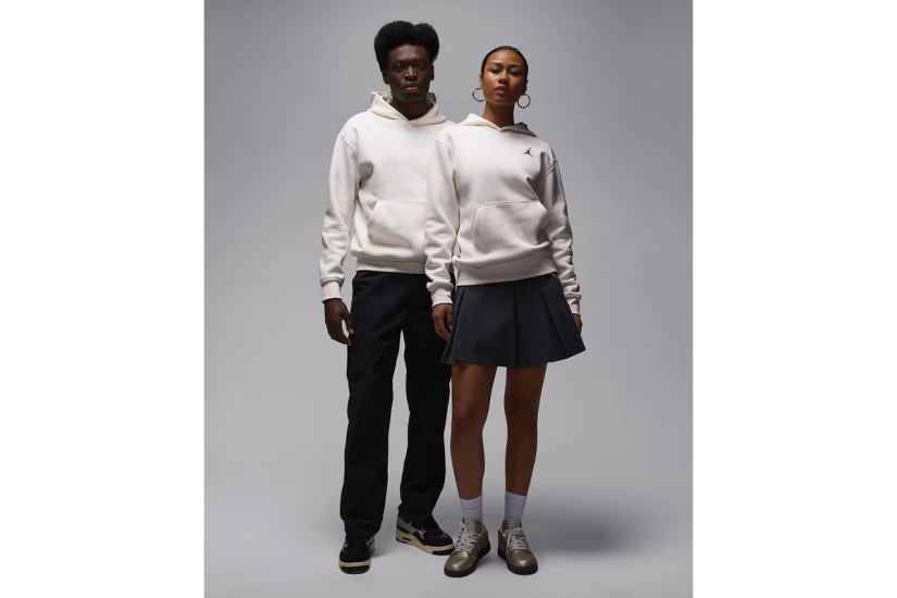 Jordan Brooklyn Fleece Ανδρικό Φούτερ με Κουκούλα Λευκό