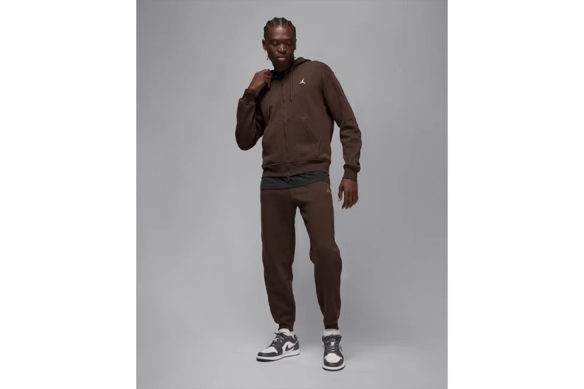 Jordan Brooklyn Fleece Ανδρική Ζακέτα με Κουκούλα Καφέ