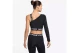 Nike Pro Shine Dri-FIT Ασύμμετρη Cropped Γυναικεία Μπλούζα Μαύρη