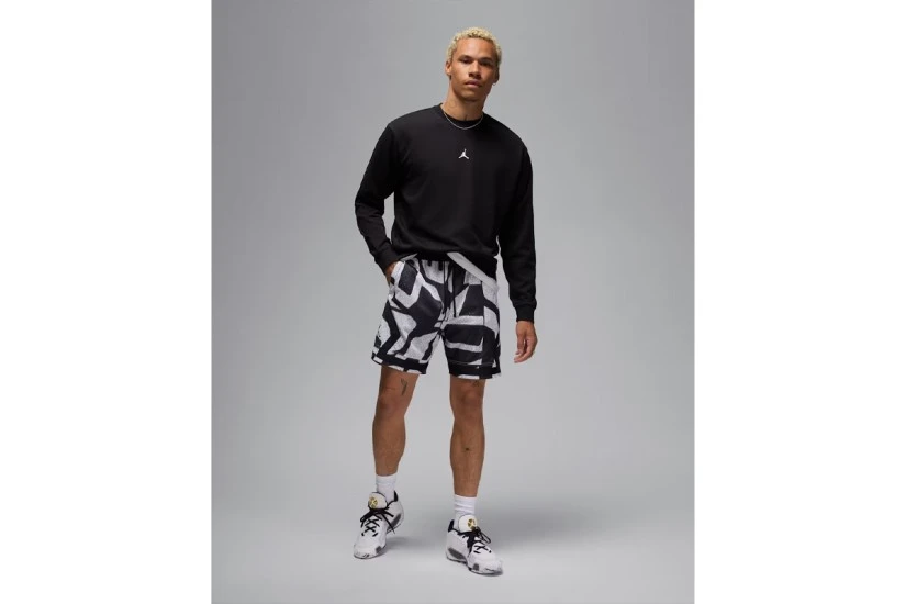 Jordan Sport Crossover Dri-FIT Ανδρική Μακρυμάνικη Μπλούζα με Λαιμόκοψη Μαύρη