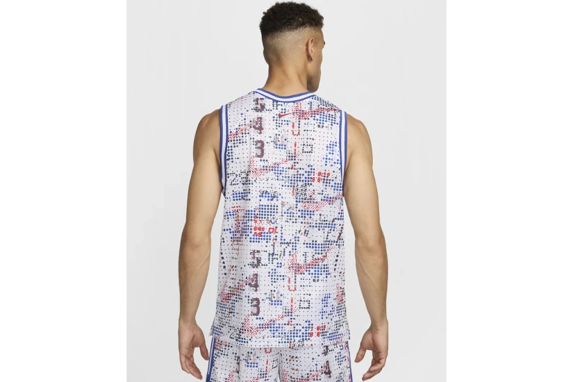 Nike DNA Dri-FIT Ανδρική Αμάνικη Μπλούζα Λευκή, Μπλε, Κόκκινη
