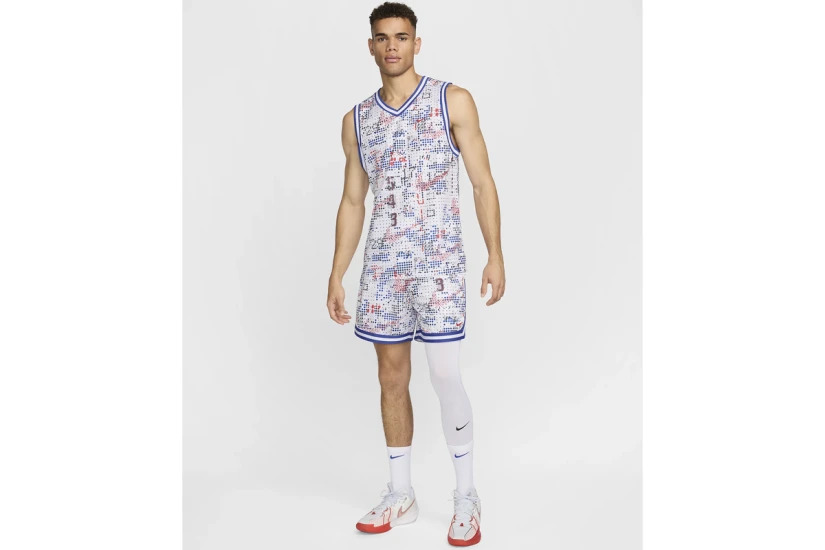 Nike DNA Dri-FIT Ανδρική Αμάνικη Μπλούζα Λευκή, Μπλε, Κόκκινη