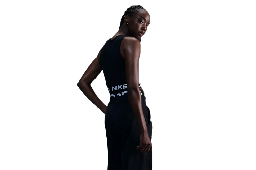 Nike Pro Dri-FIT Γυναικεία Αμάνικη Crop Top Μπλούζα Μαύρη